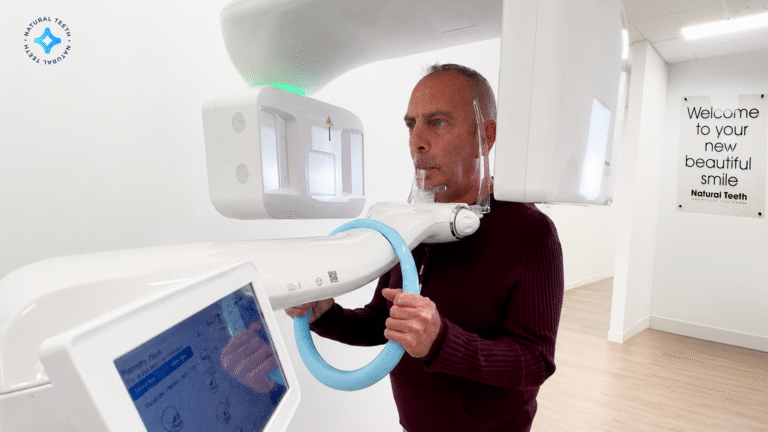 Dentist conducting a consultation about dental implants at the Natural Teeth Implant Center in Jacksonville.